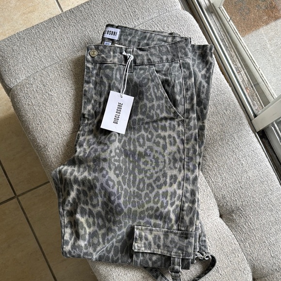 Gray Leopard Print Boyfriend Jeans - Picture 1 of 8
